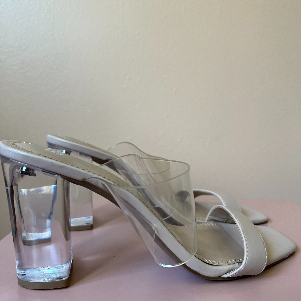 Naomi Clear Block Heel Sandal